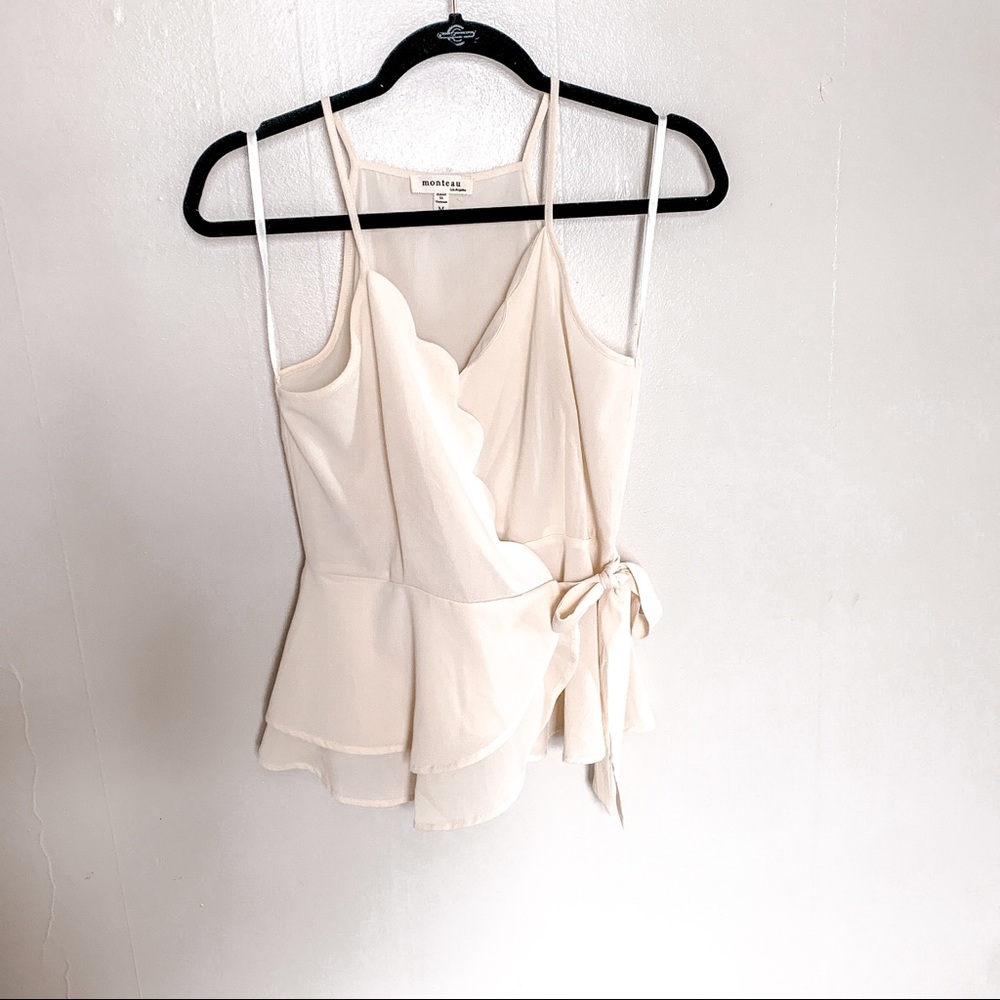 Monteau Scalloped Cross Tank